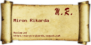 Miron Rikarda névjegykártya